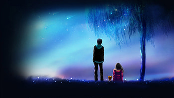 Meteor, Anime, Anime Boy, Anime Girl, Love, Night, Friends â¢ For You, Lofi Couple HD wallpaper